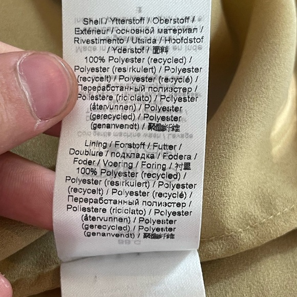 Ganni Long Sleeve Smocked Dress Light Brown Snakeskin Print Size 38 Us Size 6 - Picture 9 of 13